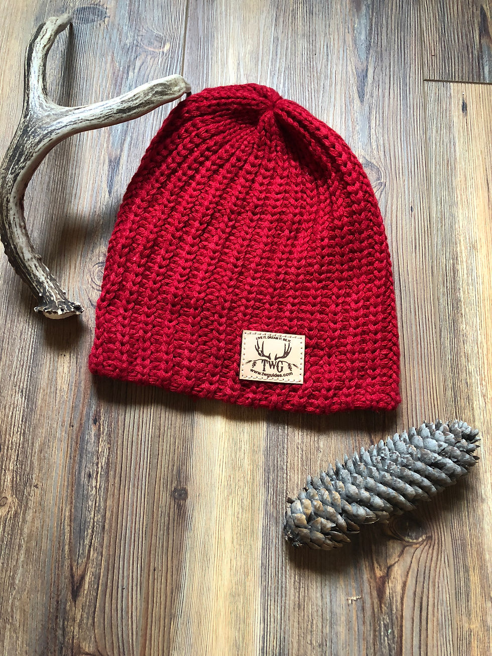 Thumbnail: Slouchy cranberry beanie 