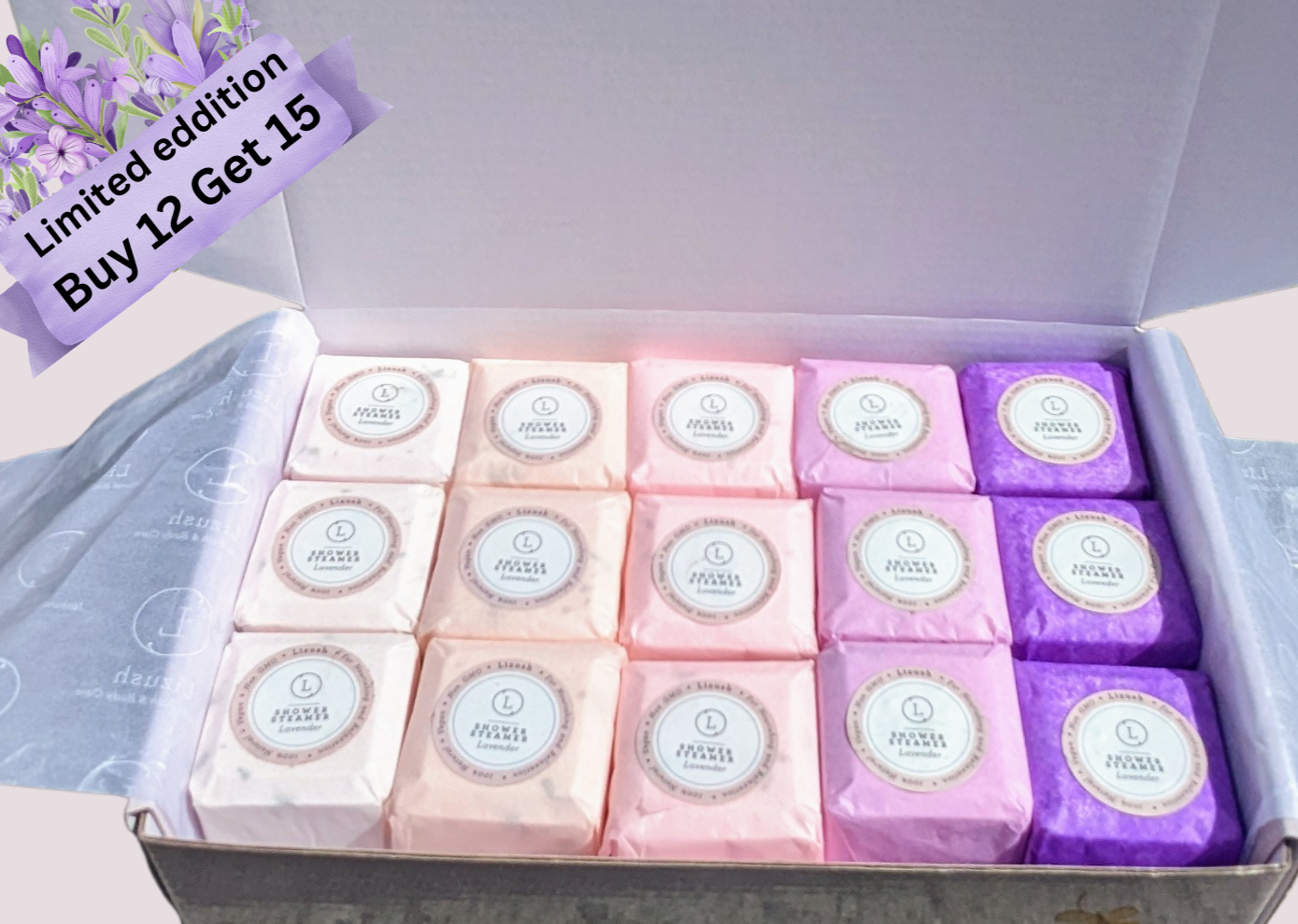 Special - Lavender Shower Steamers, Gift Set of big fizzies - Buy 12 get 15!! 3
