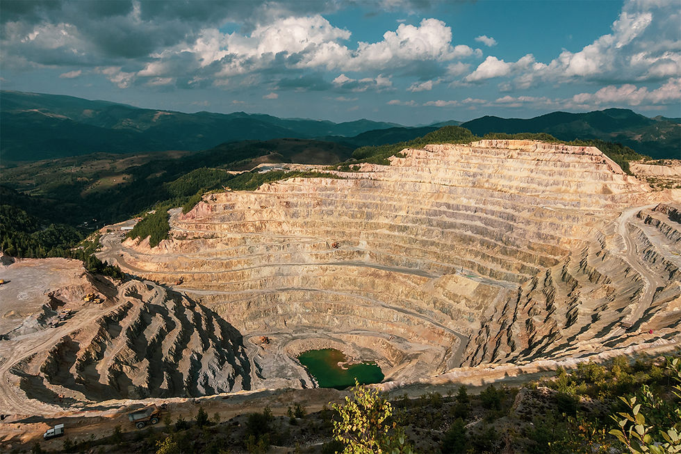 Copper mine aerial view