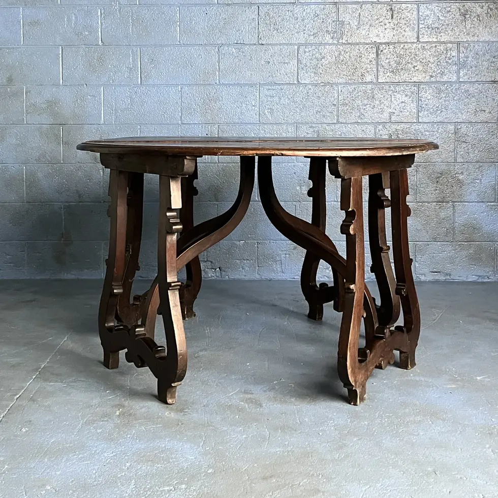 Pair Of Demi-Lune Italian Round Tables Circa 1760