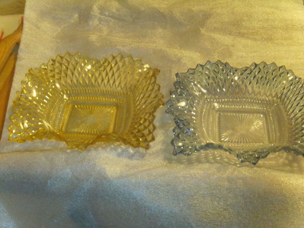 Old Vintage Two Glass Candy / Ash Tray