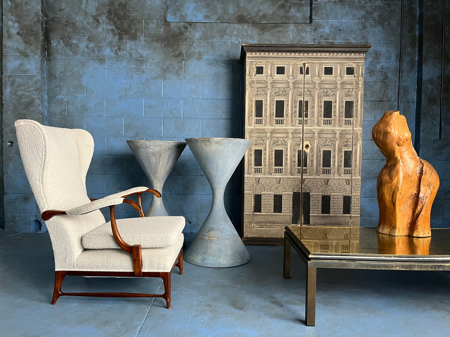 Mid 20th Century Hand Painted Italian Fornasetti Inspired Cabinet