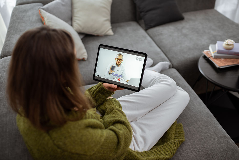 A virtual appointment with a woman and doctor