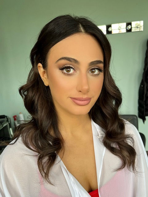 Natural Matte Makeup, Combination Of Strip And Individual Lashes With Matte Lipstick.