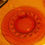 Thumbnail: Old Vintage Indiana Glass Amber King Crown Thumb Print Snack and  Cup