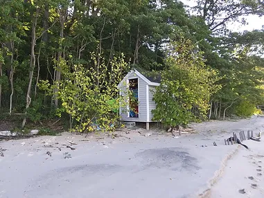 Beach Shed On Lake Michigan