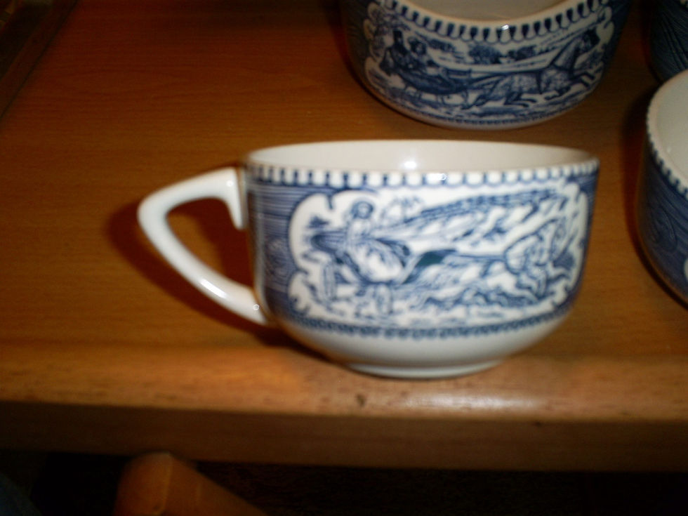 Thumbnail: Old Vintage Bowl and Three Cup