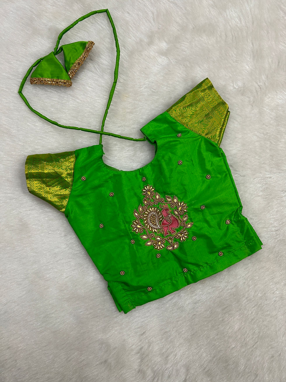 Thumbnail: Beautiful Kanchipuram pattu pavadai for little lillies