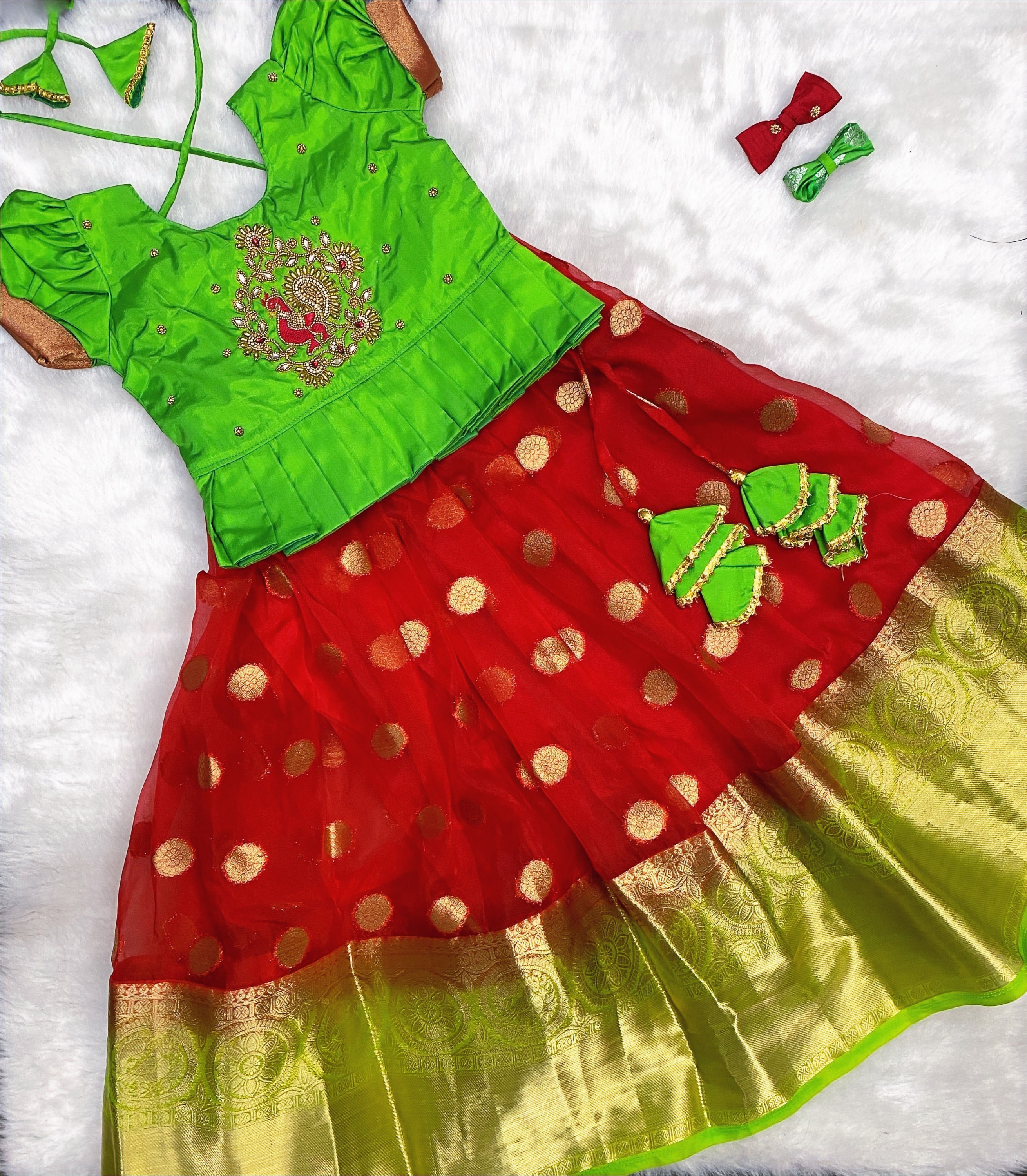 Custom made pattu pavadai