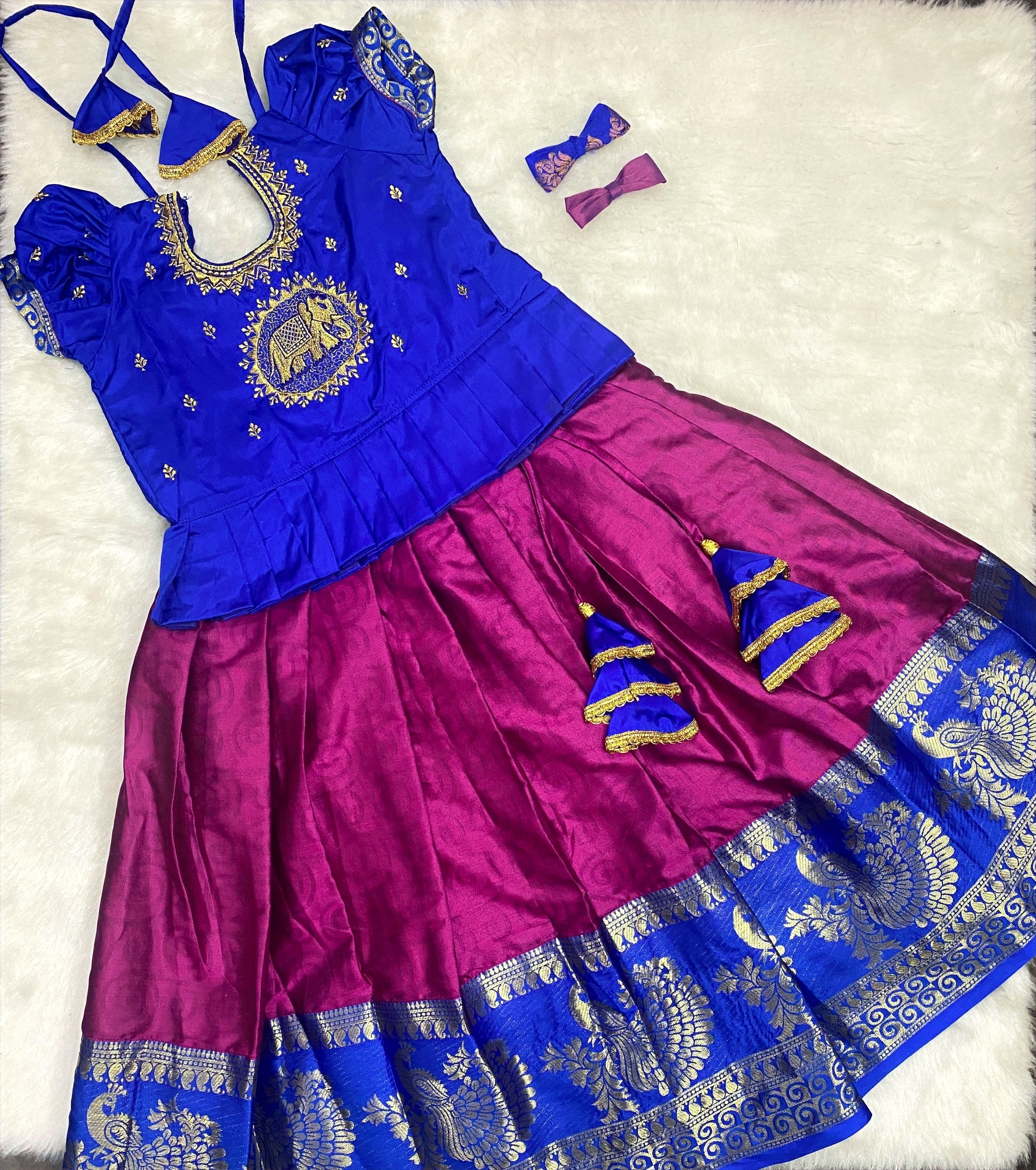 Custom made pattu pavadai