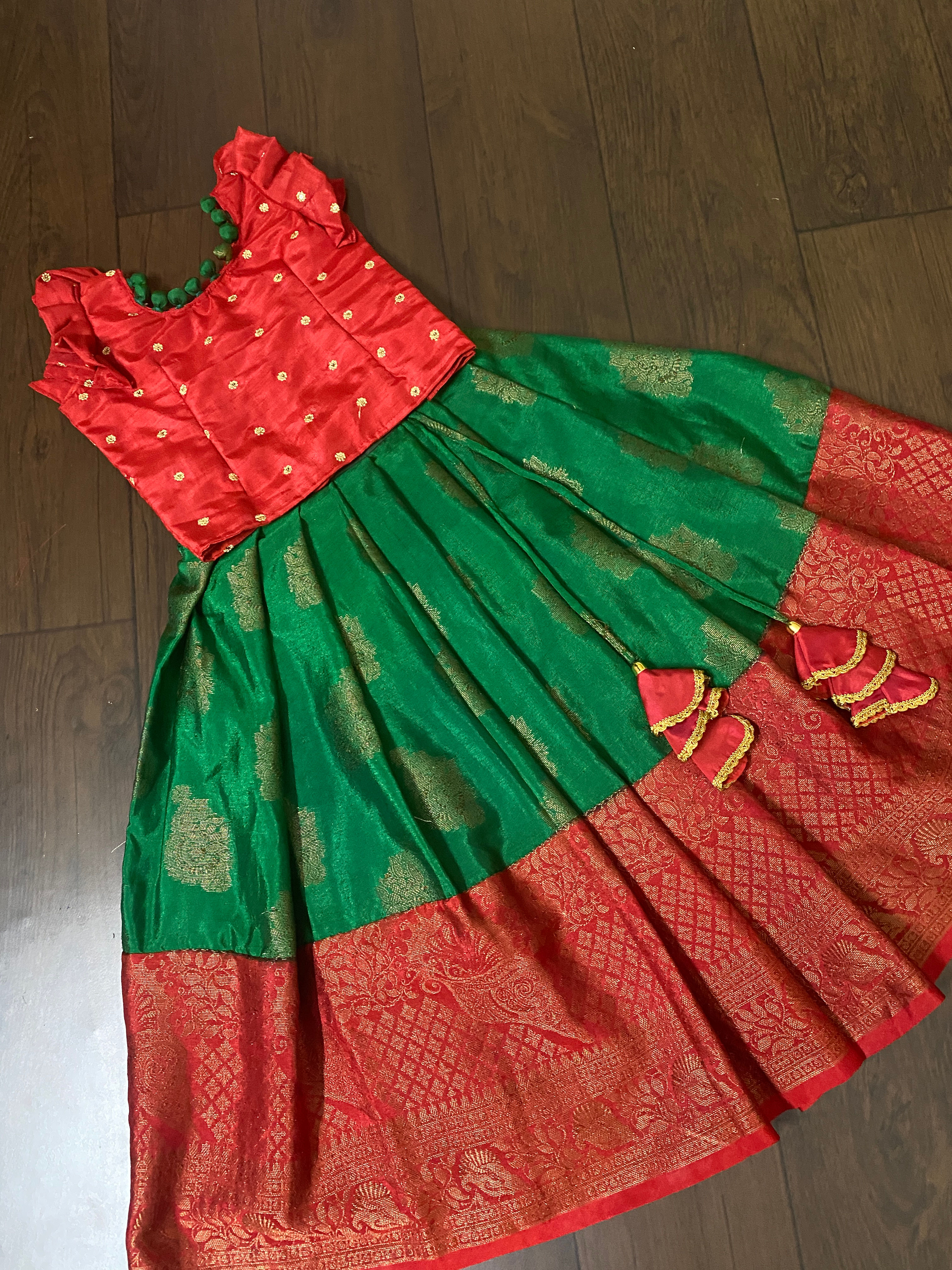 Custom made kids pattu pavadai