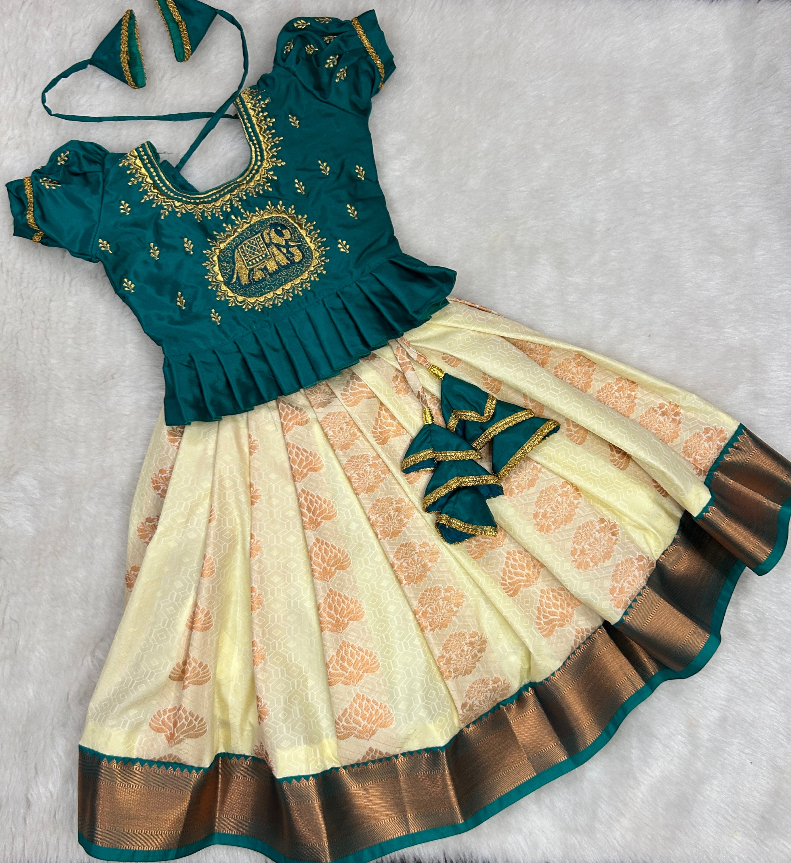 custom made beautiful pattu pavadai 