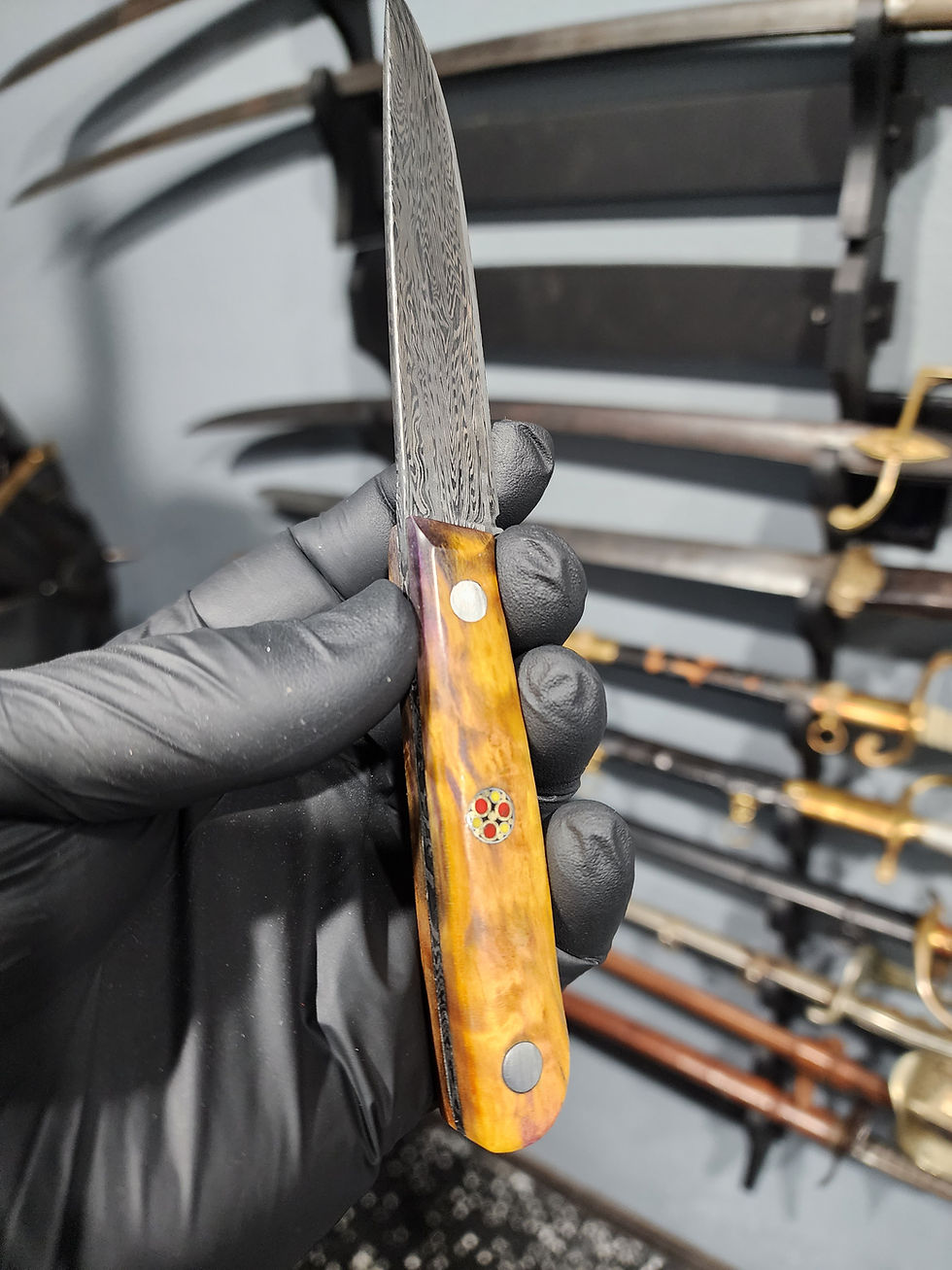 Thumbnail: Small damascus carry knife