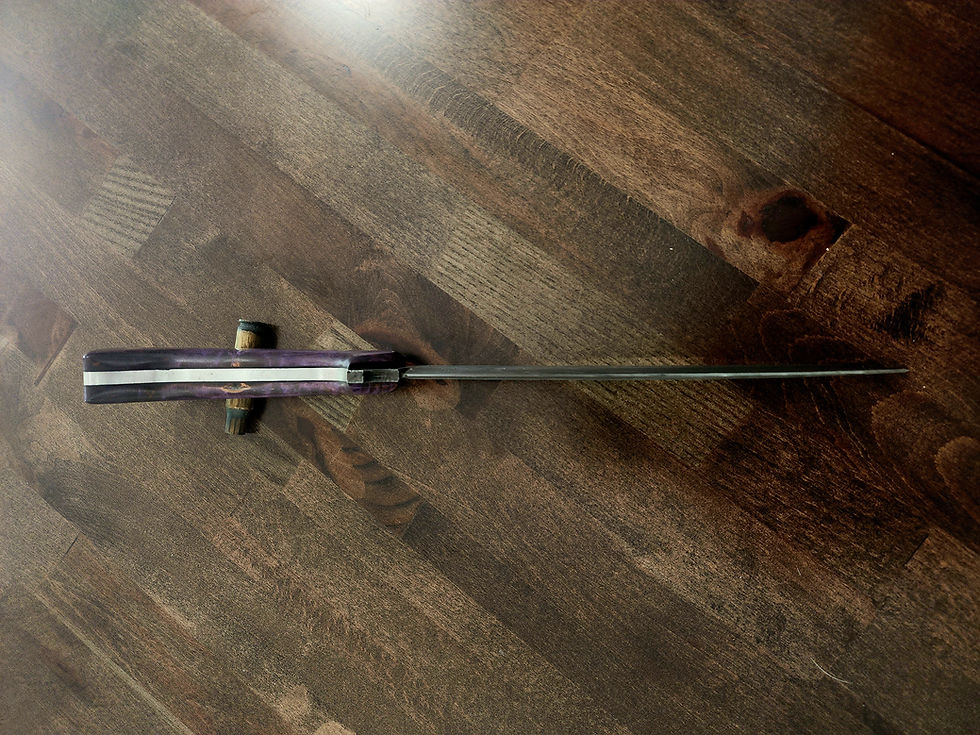 Thumbnail: Purple handle Damascus with 80crv2 #5