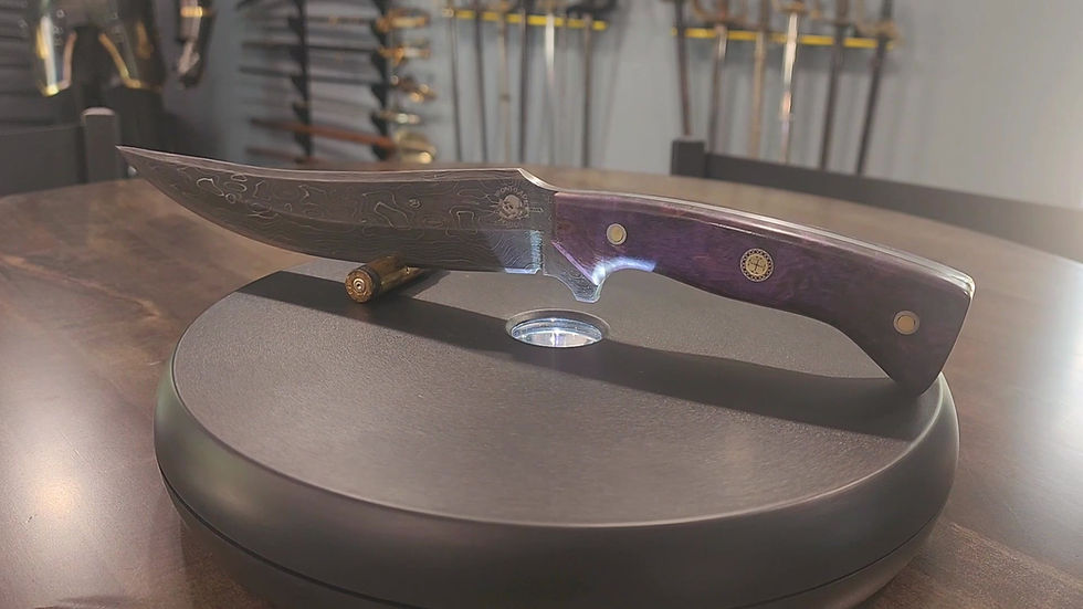 Thumbnail: Purple handle Damascus with 80crv2 #5