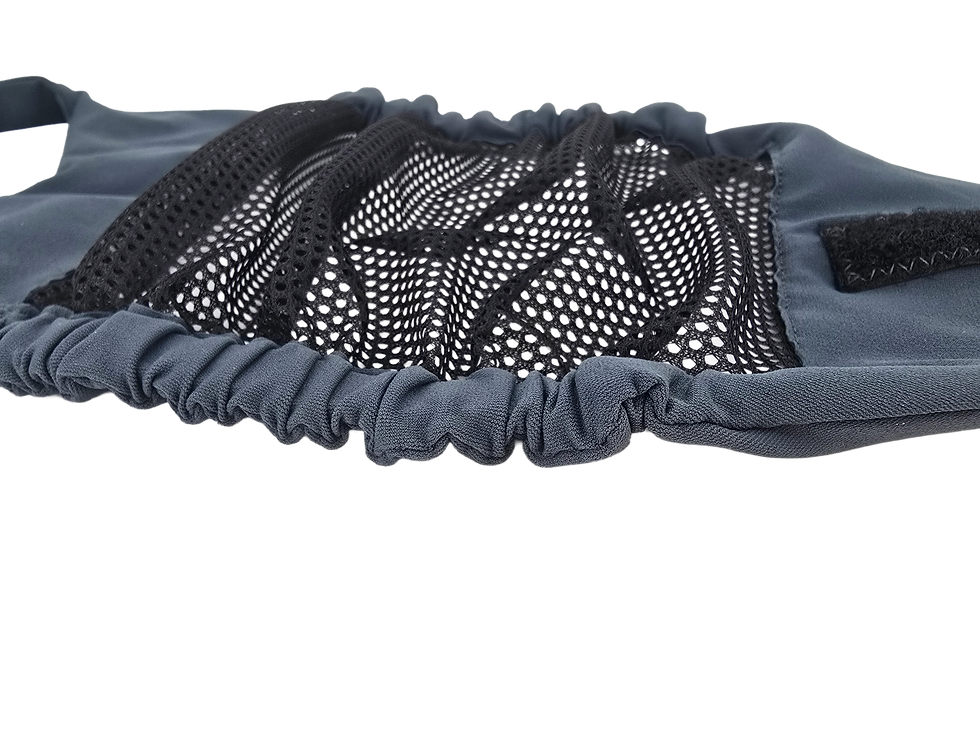 Détail du mesh respirant et de l’élastique sur Otimox Gris