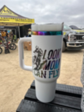 40oz White w/ Rainbow Chrome