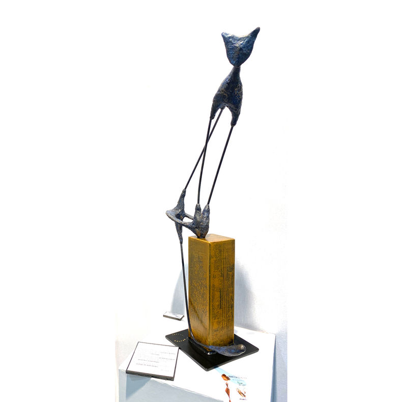 sculpture de chat en bronze, vanessa renoux