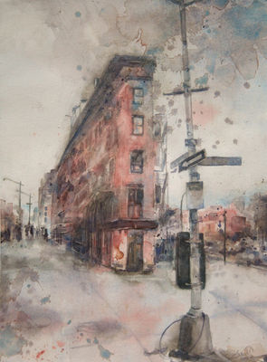 aquarelle de la ville de NewYork, flat iron, peinture de newyork, watercolor, vanessa renoux
