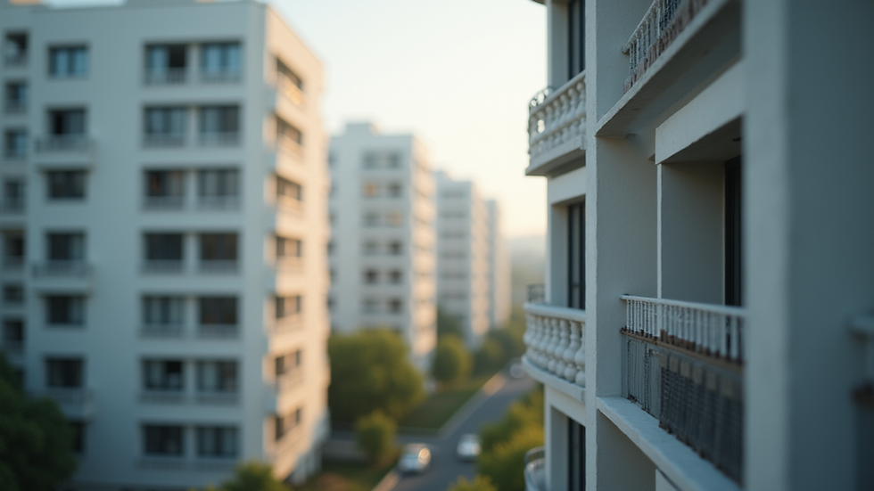 Close-up view of a modern residential building