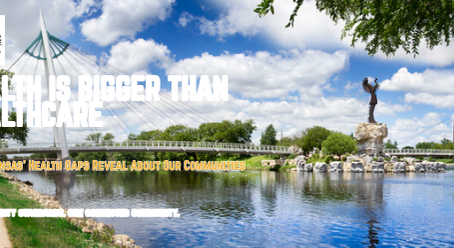 Wichita skyline and RRCBA branding with the headline Health Is Bigger Than Healthcare.