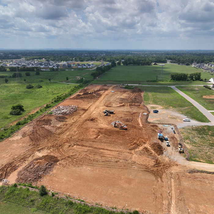 An aerial overview of the Northside Estates jobsite after two months on the job. 