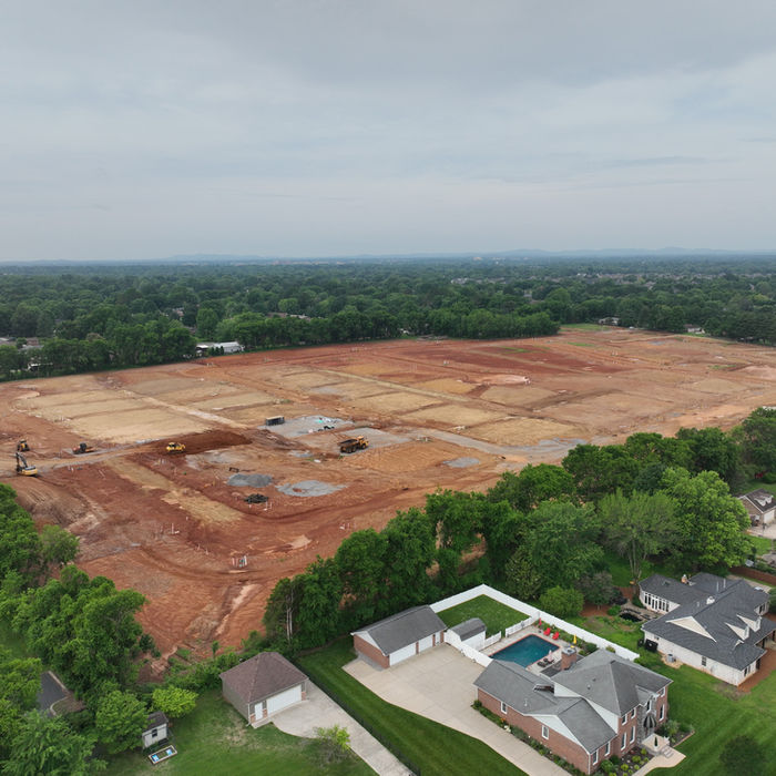 An aerial overview of the Northridge Park jobsite in Murfreesboro, TN.