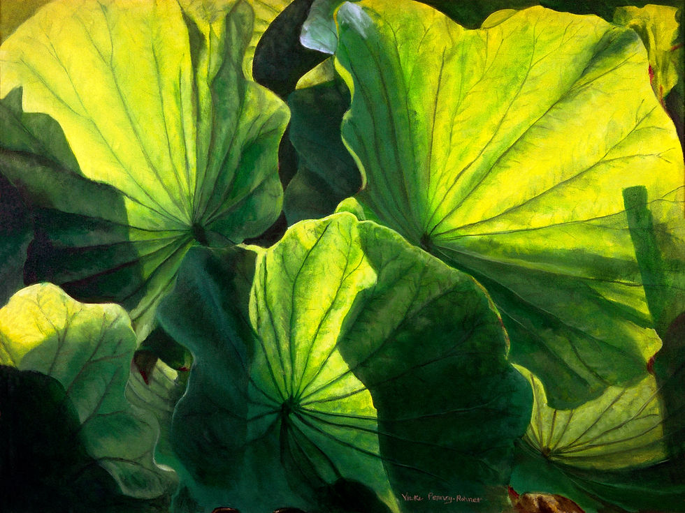 Lily Leaves, 24x30  Oil