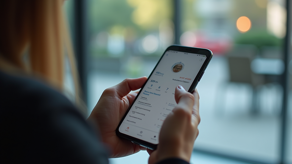 Eye-level view of a person checking their CLP Power One account on a smartphone
