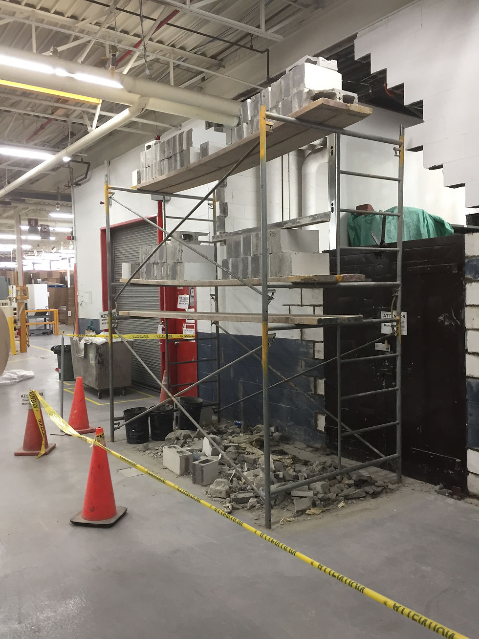 Reconstruction d'un mur de bloc