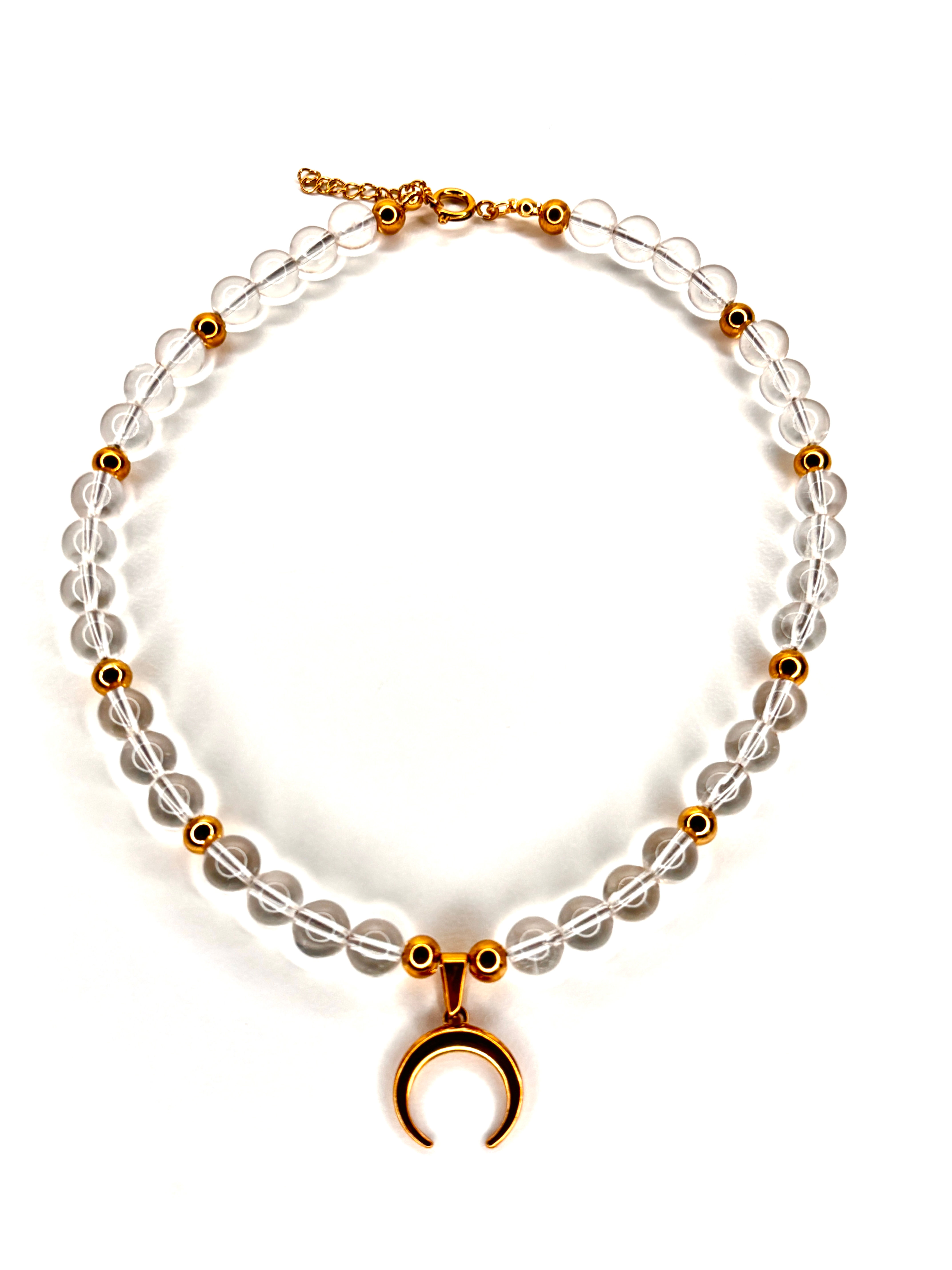 Clear Quartz Luna Protection Necklace