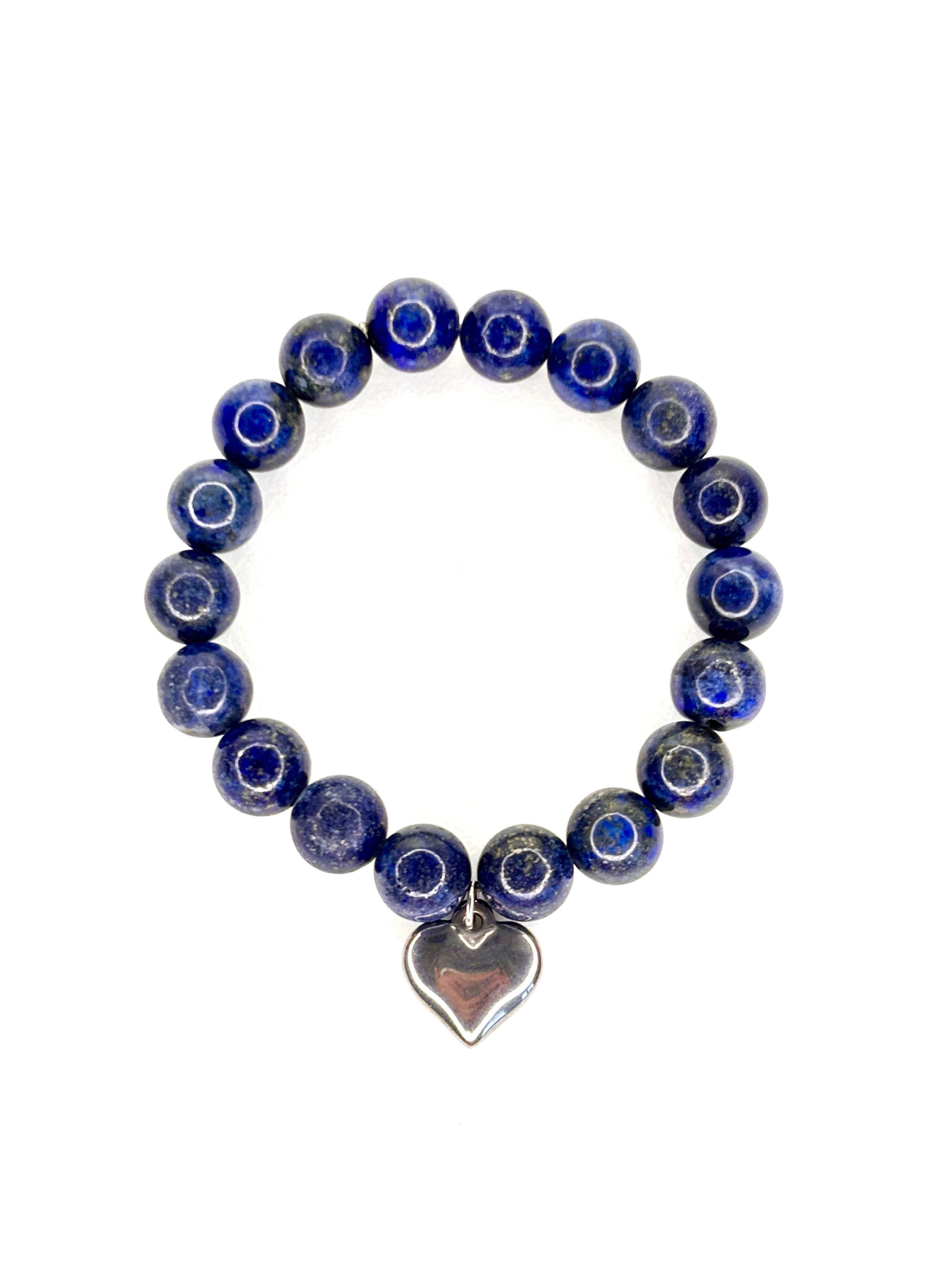 Silver Charmed Bracelet - Product Image (Lapis Lazuli)