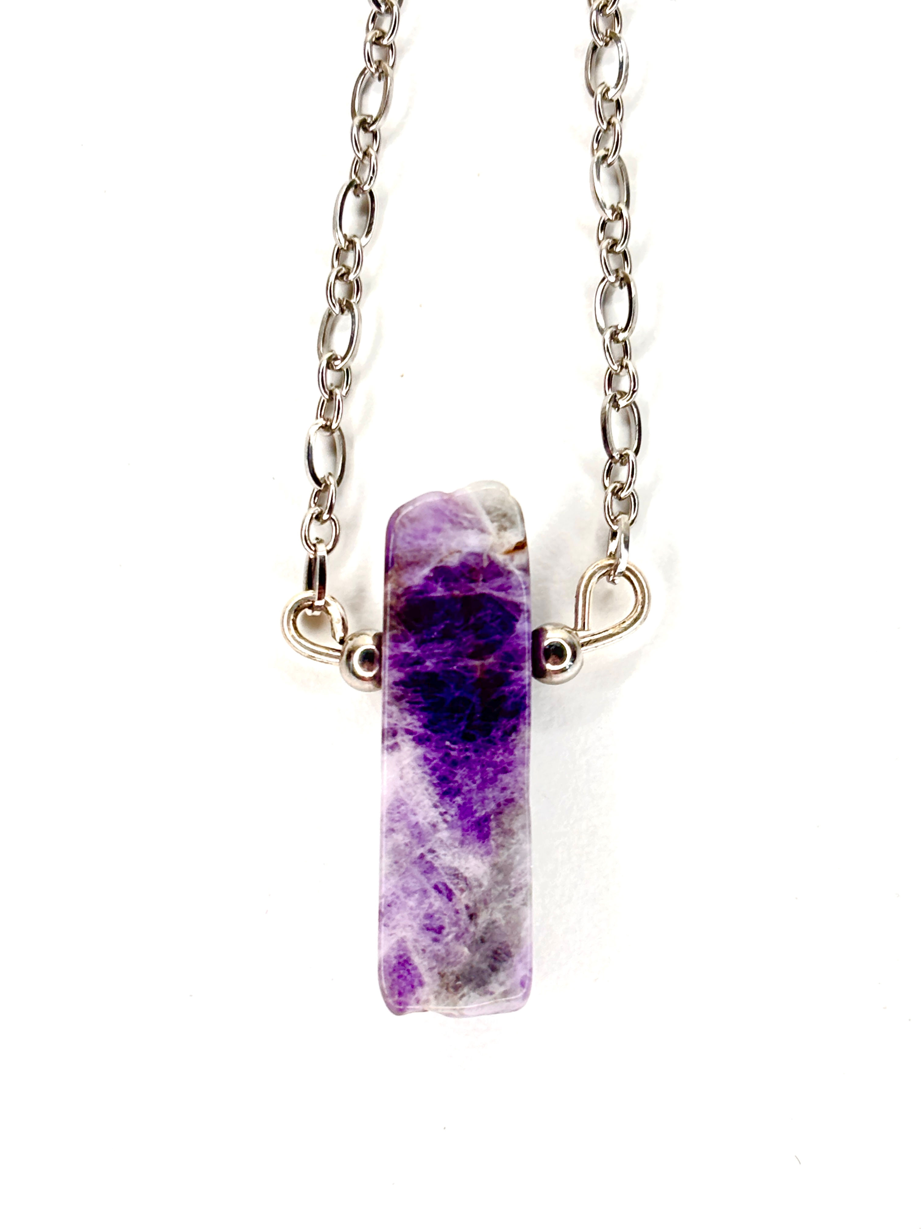 Amethyst Wired Crystal Pendant Necklace