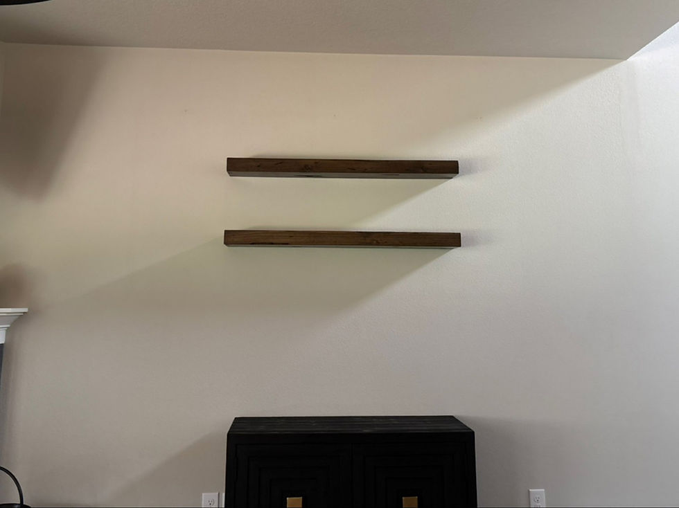 Floating shelves installed on a wall, Vancouver WA