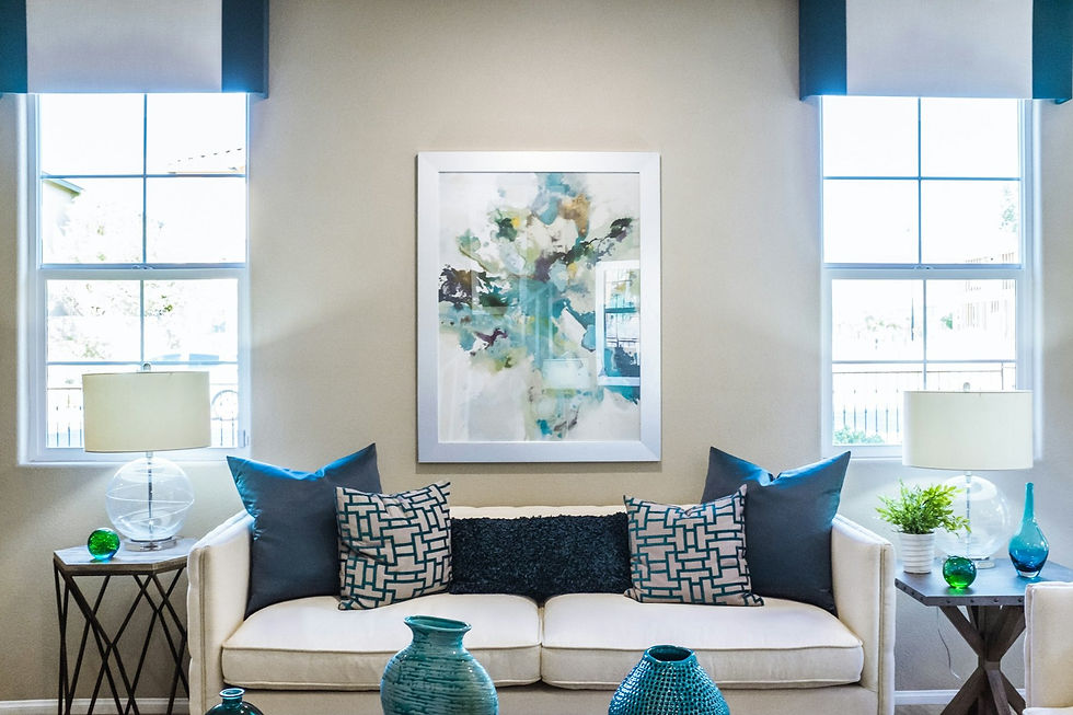Window trim in a bright living room