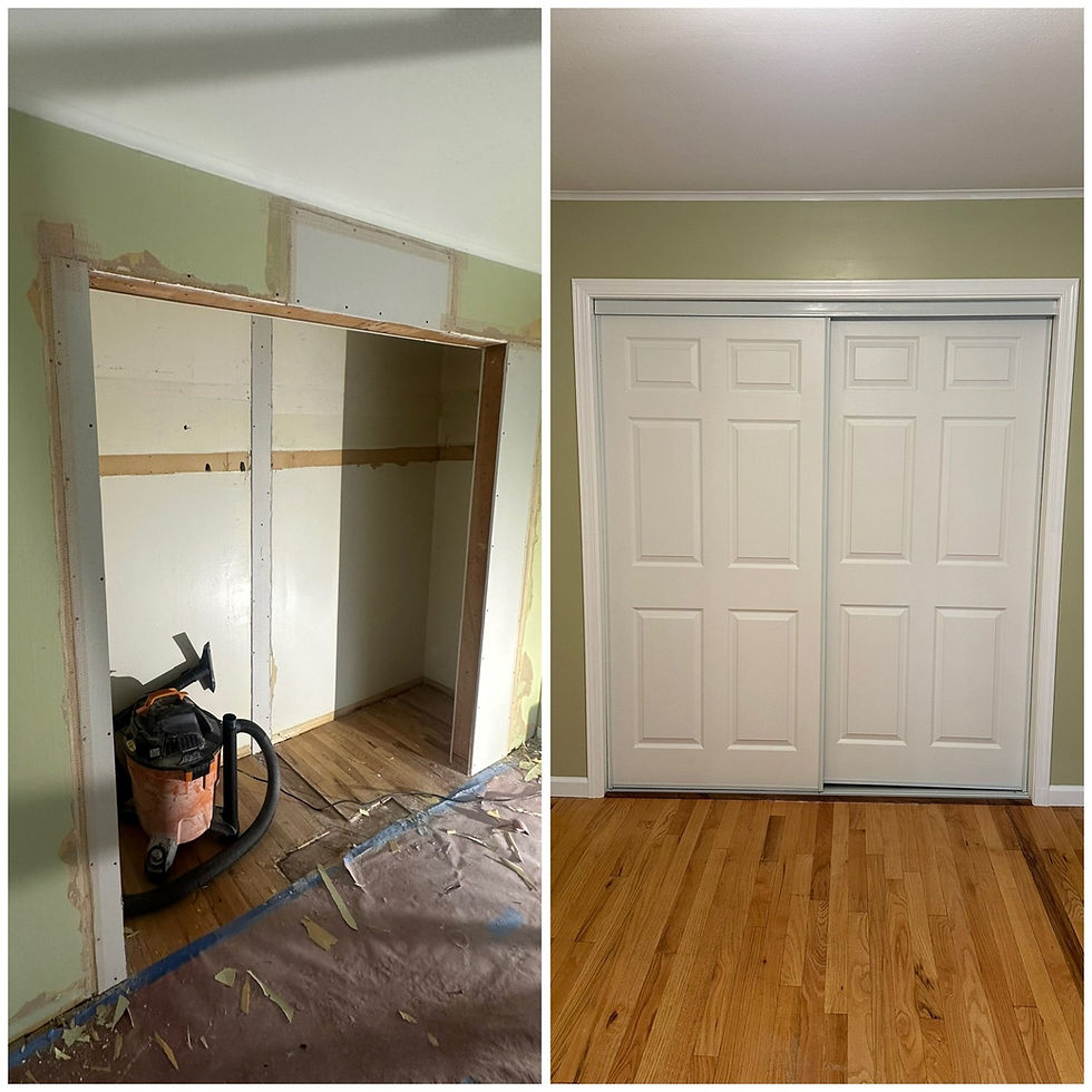 Closet doors before and after replacement, Vancouver WA