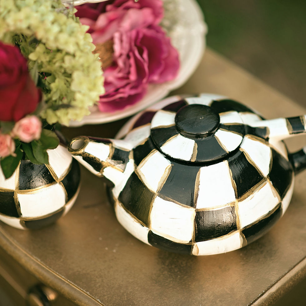 Tea Party Set of for Tasseology Tassomancy Tasseography Tea Leaf Reading Bridal Alice In Wonderland 