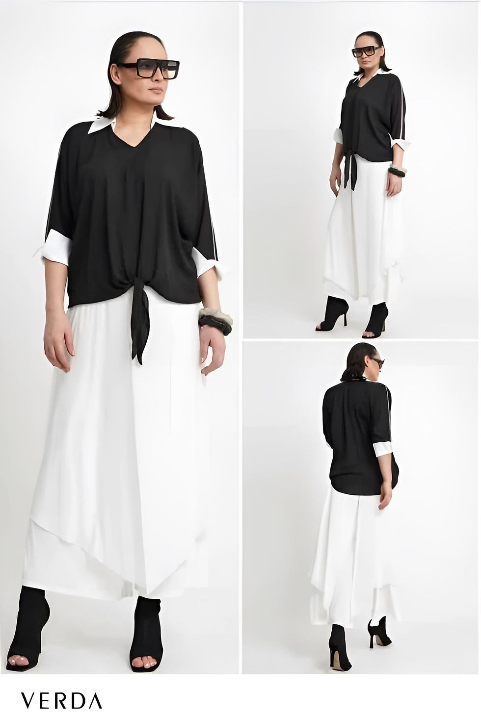 Thumbnail: Black Tie-Front Blouse