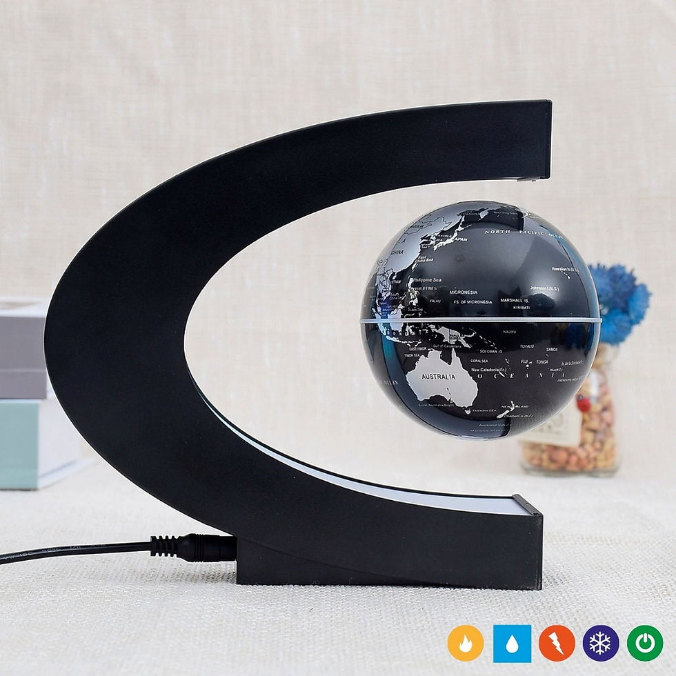 ภาพขนาดย่อ: โคมไฟแม่เหล็กแผนที่โลกแบบ LED ลอยได้