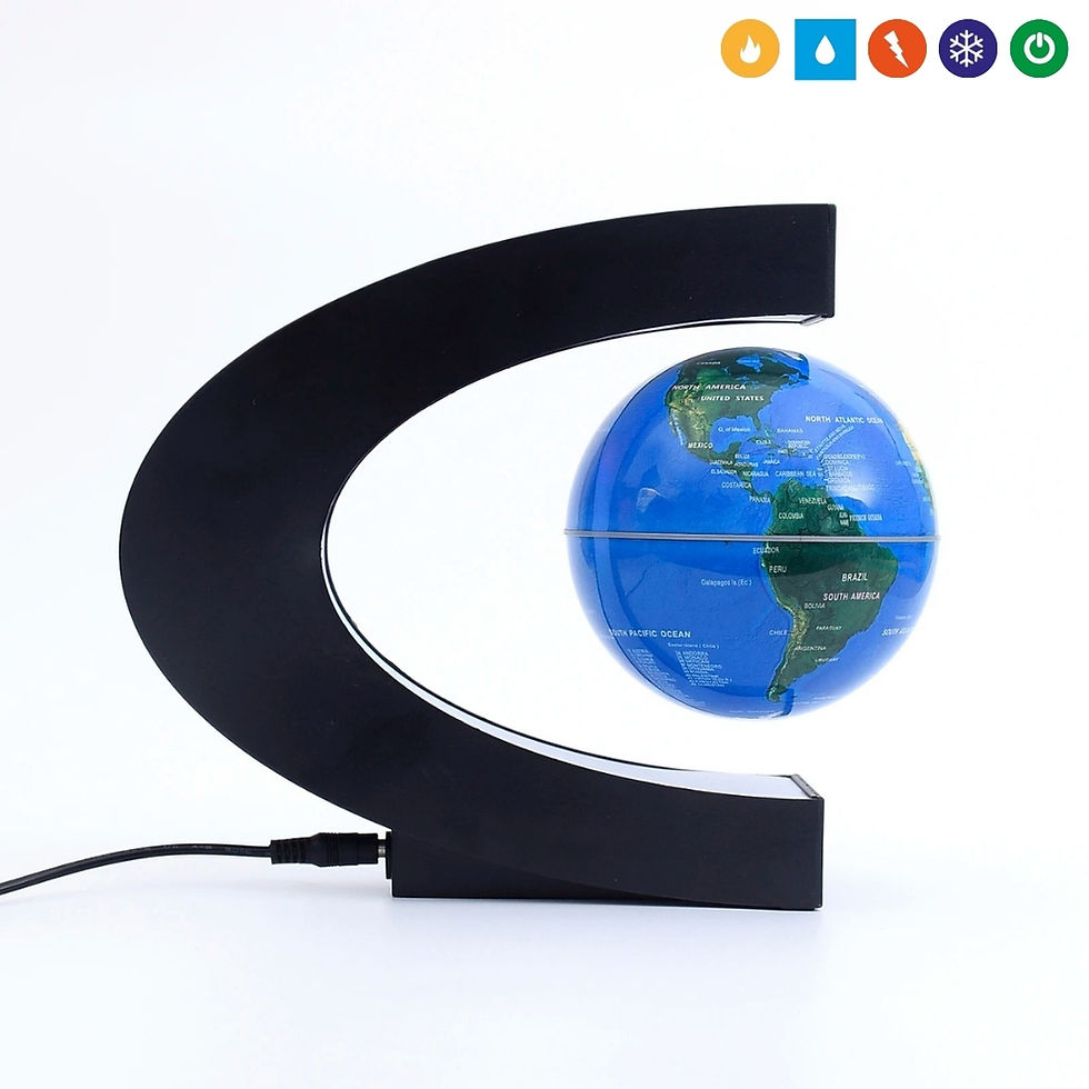 ภาพขนาดย่อ: โคมไฟแม่เหล็กแผนที่โลกแบบ LED ลอยได้