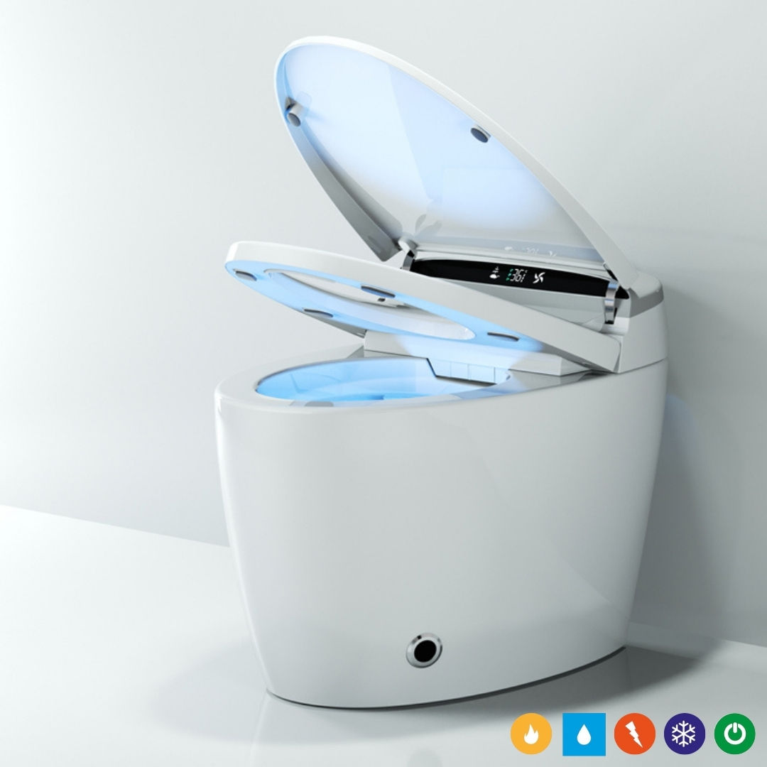 Intelligent Electric Auto Flip Foot Sensor Flushing Smart Toilet