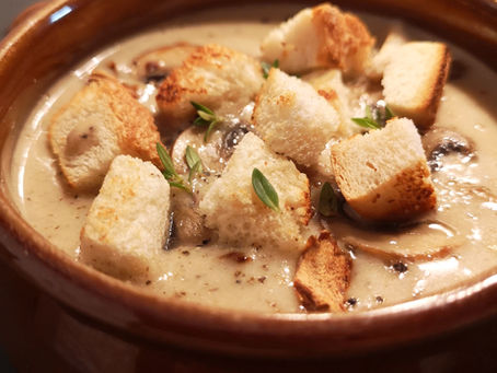 Braune Champigoncremesuppe