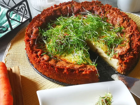 Karotten Käsekuchen mit Karottenkeimling