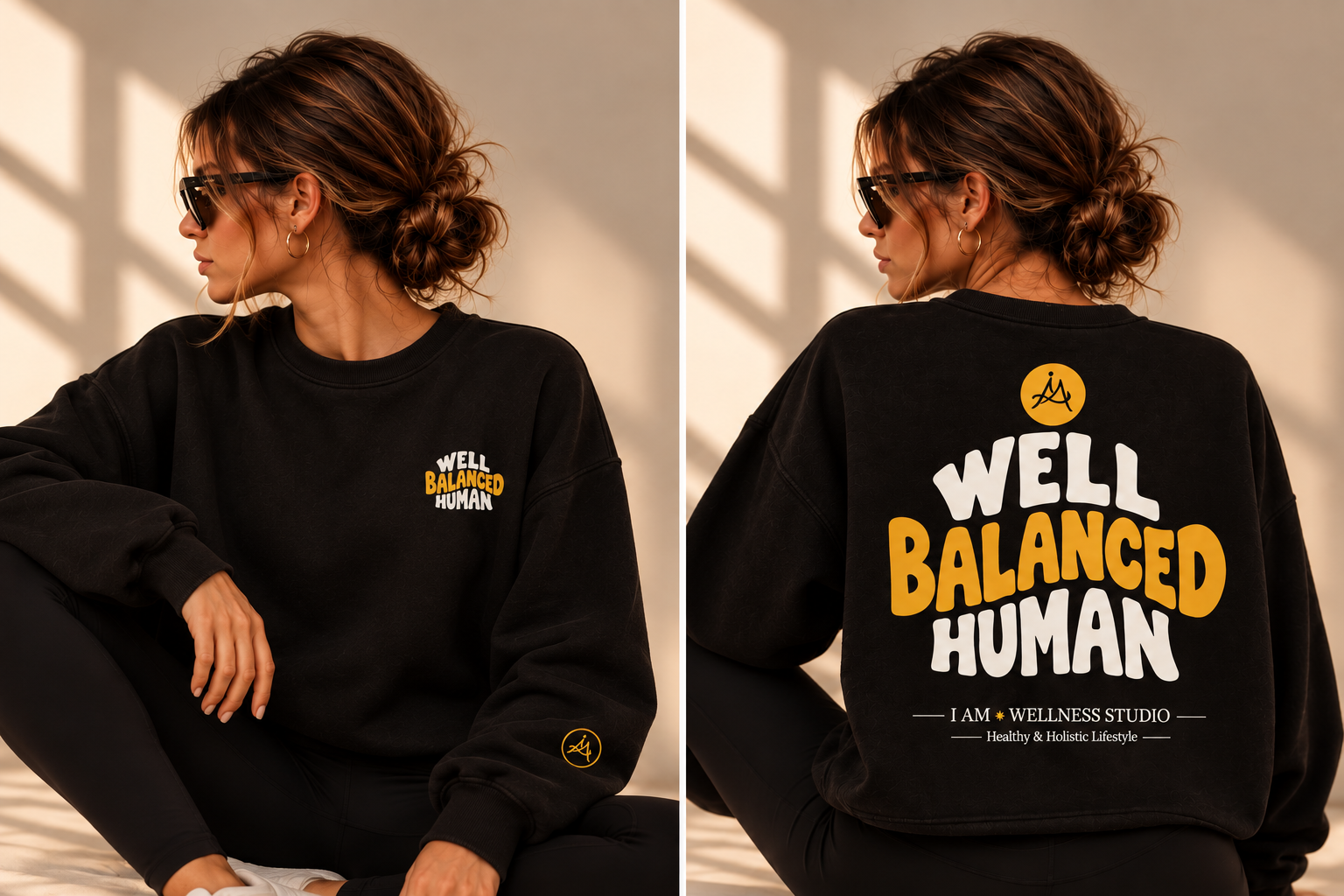 WELL BALANCED HUMAN — BLACK OVERSIZED CREWNECK
