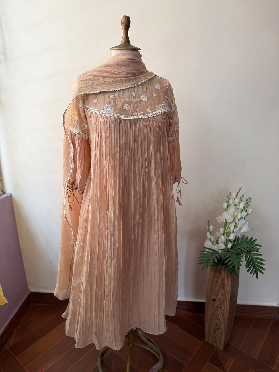 Thumbnail: HN442 -  Chanderi top with dupatta