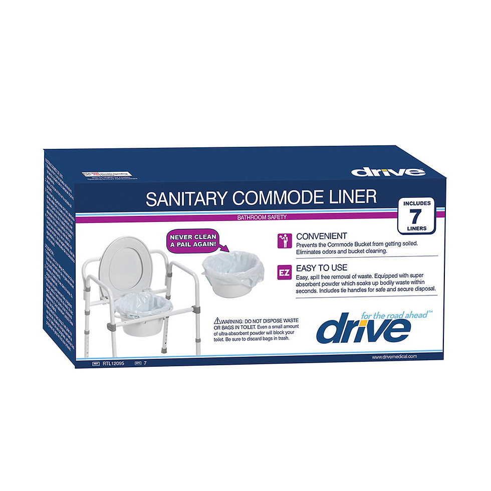 Thumbnail: Drive Folding Steel Commode Combo with Absorbent Commode Liners