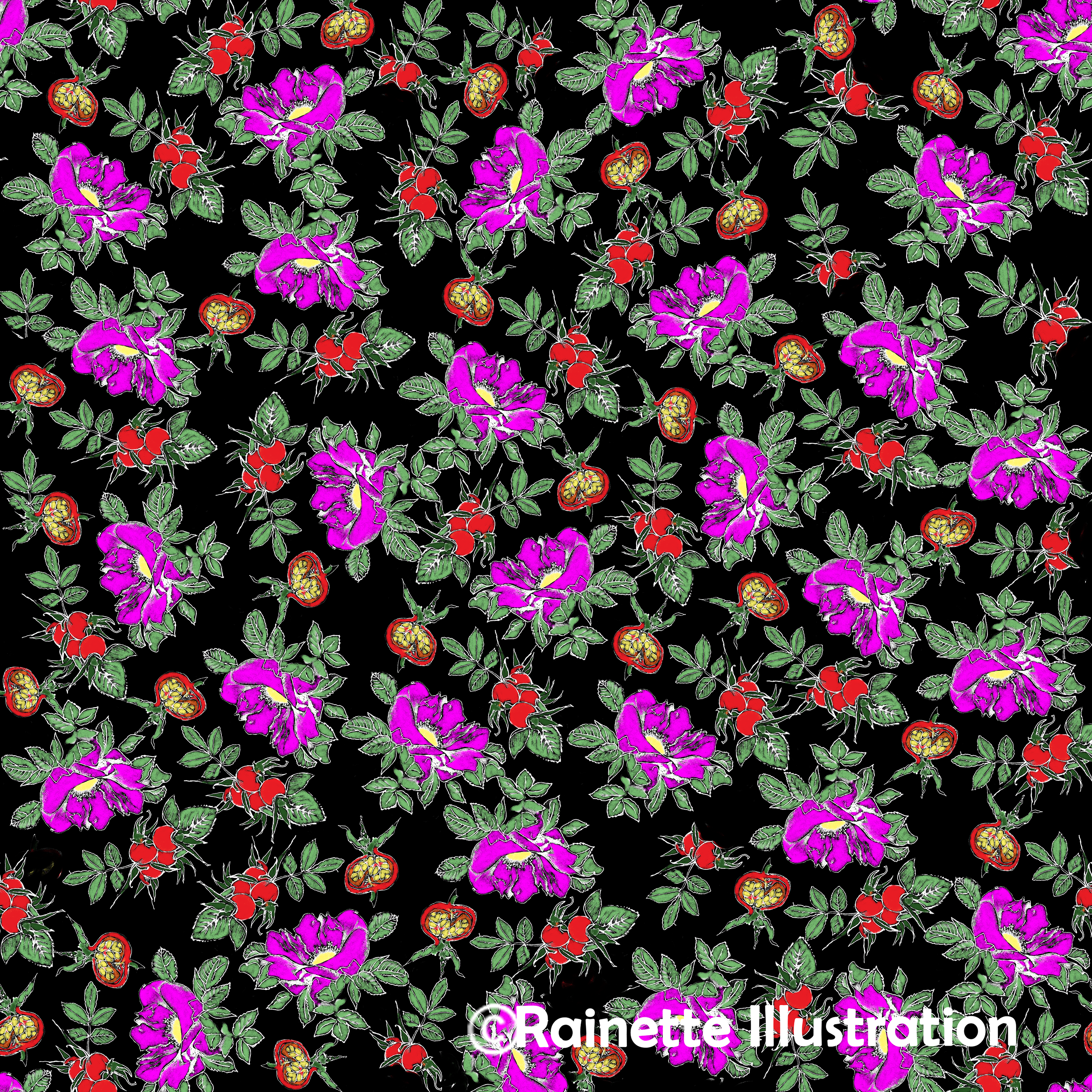 motif eglantiers_noir