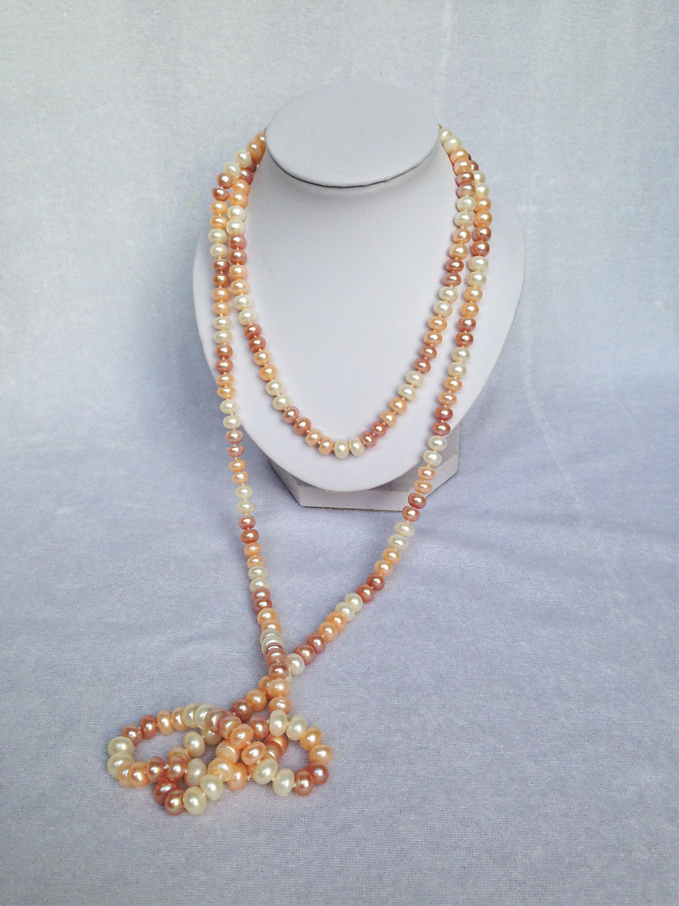 Thumbnail: Long oval pearl necklaces