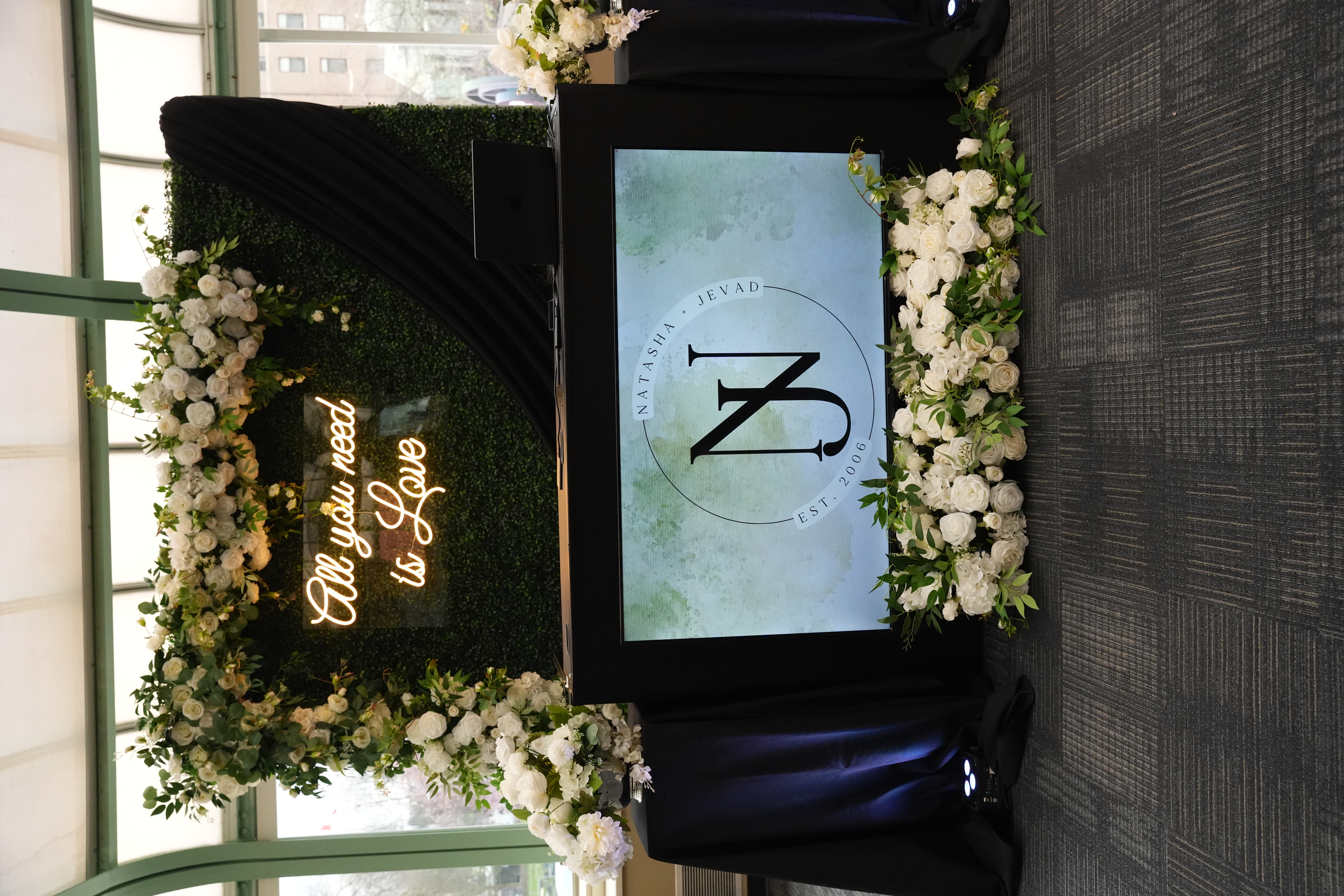 Decorated DJ Booth — Photo Booth & Video Guest Book