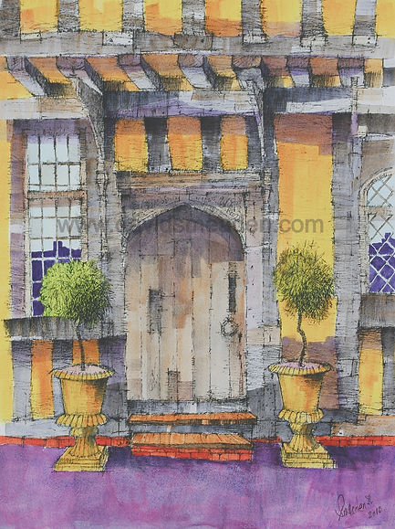 A house in Lavenham. Suffolk. Ink and Acrylic.